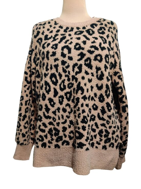 Joyspun Sweaters - Joyspun Sweater Plus Size XL 16 18  Leopard Print Cozy Pullover Mob Wife Soft
